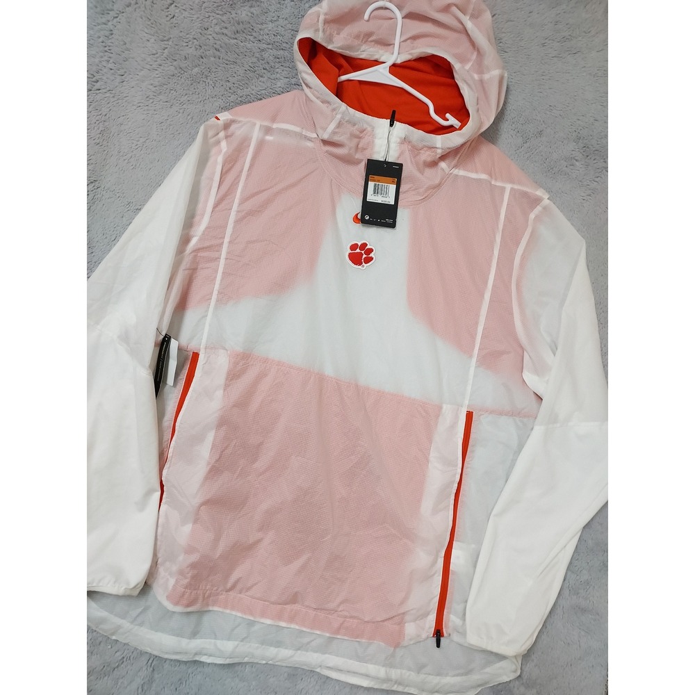 NEW Clemson Tigers Jacket Mens XXL Nike NCAA Windrunner White Orange Hoodie READ